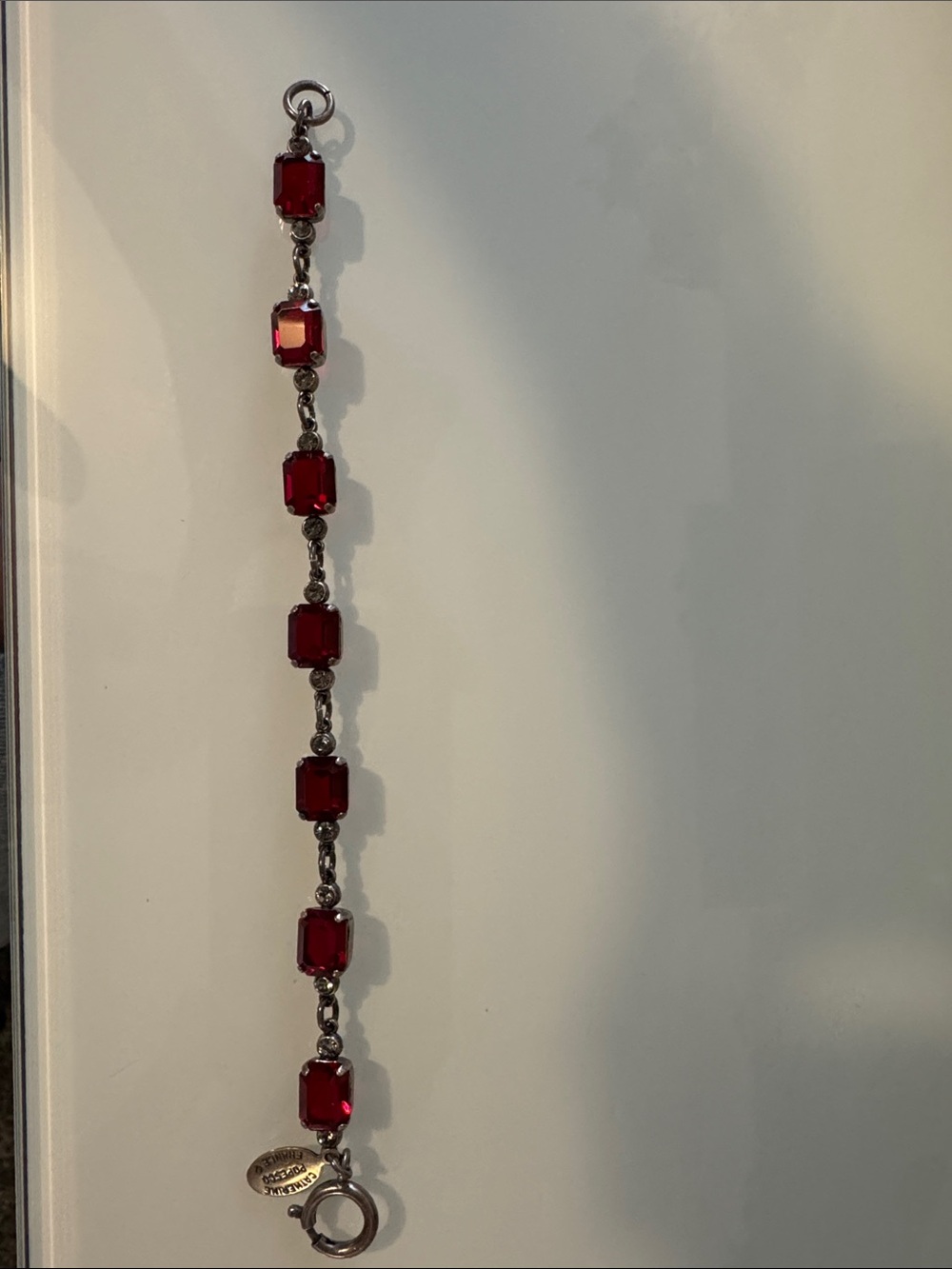 Catherine Popesco Red Gemstone Link Bracelet - Women Jewelry FRANCE